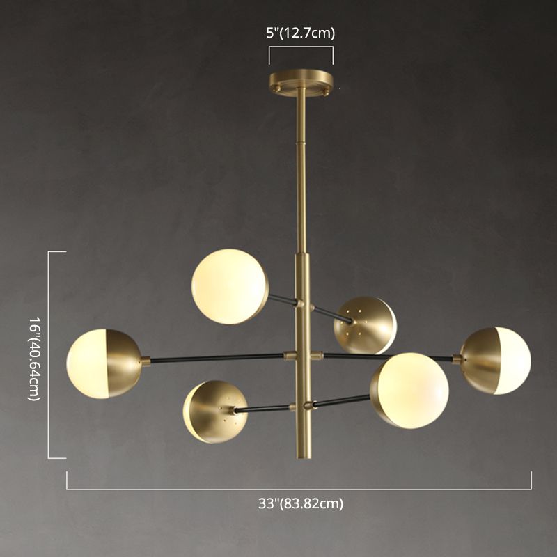 Lampadella in ottone in ottone in stile post-moderno in metallo + glass sfera di stile molecolare accompagnamento in oro