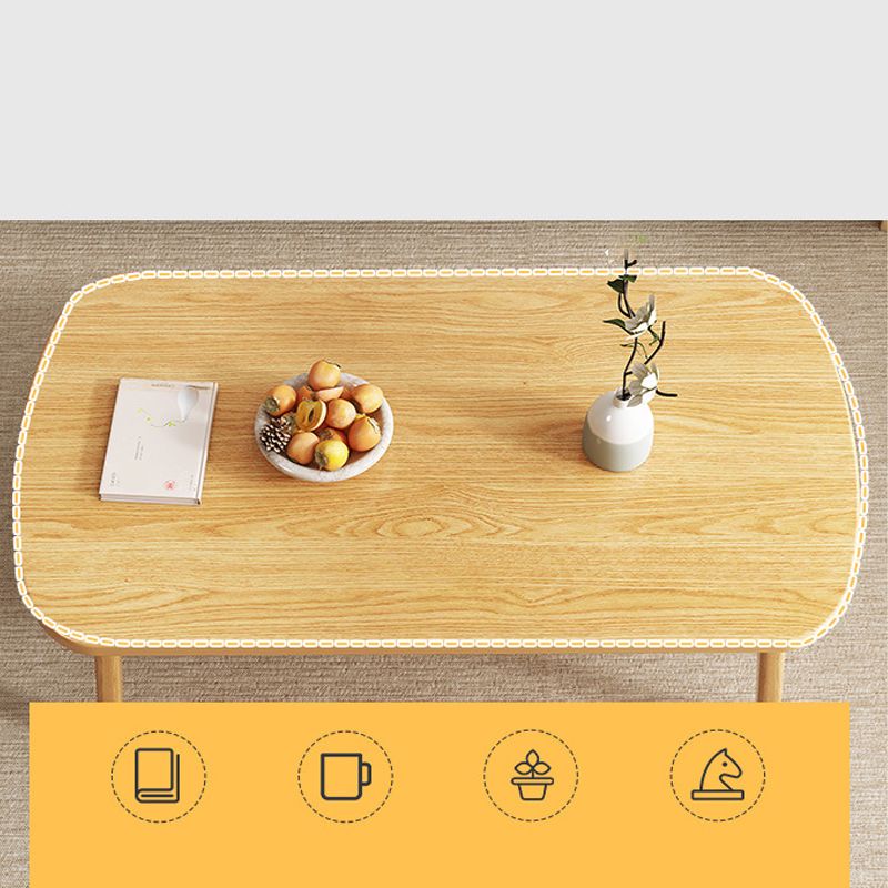 17.7" Tall Rectangular Wood Table Top 4 Legs Coffee Table for Living Room