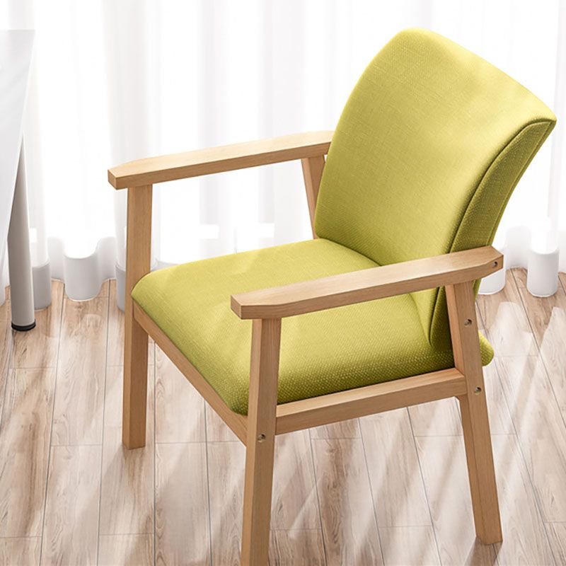 Contemporary Style Kitchen Chairs Dining Arm Side Chair with Wooden Legs