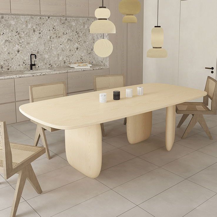 Modern 1/2/4/5 Pieces Dining Set Rectangle Pine Wood Dining Table for Dining Room Kitchen