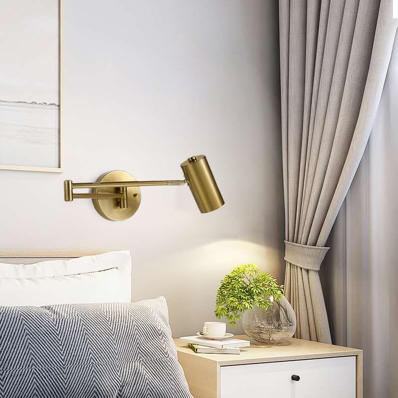 Modern Metal Wall Light Geometric Swing Arm Wall Sconce for Living Room