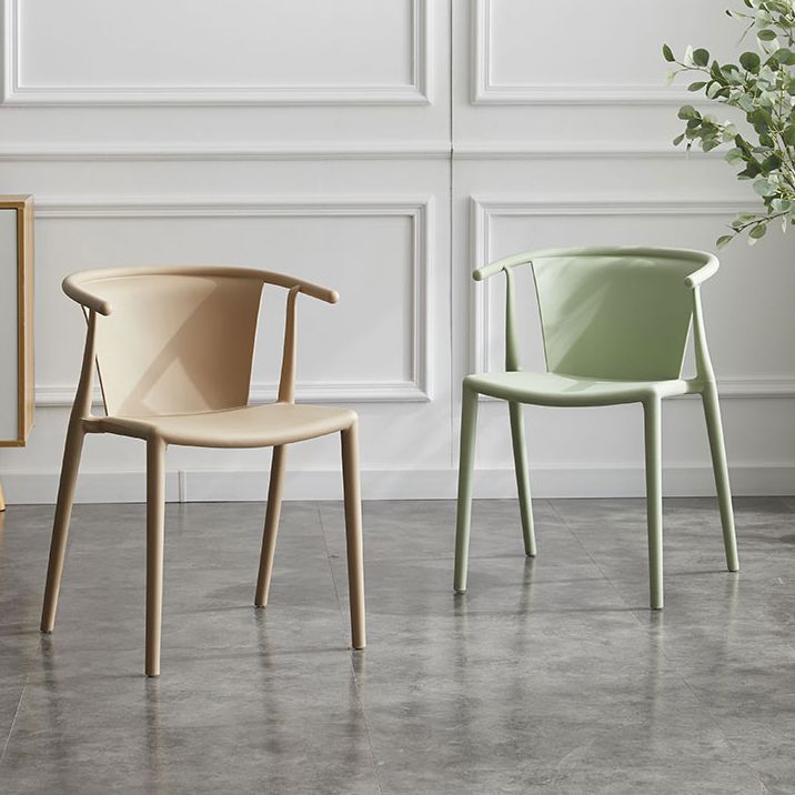 Multicolor Plastic Dining Armchair Contemporary Style  Chair for Dining Room