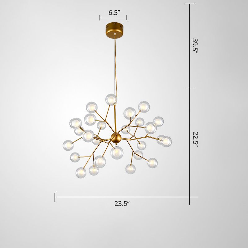 Minimalist Molecule Chandelier Double Glass Living Room Suspension Lighting Fixture