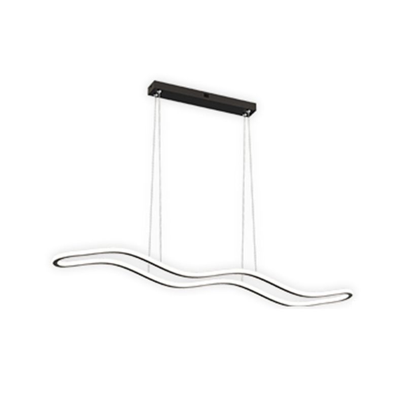 Creative Linear Island Lighting Fixture Modern Style LED Hanging Light for Dining Room