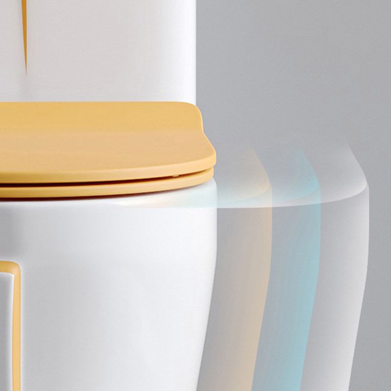Skirted Traditional Flush Toilet Floor Mount One-Piece Toilet with Slow Close Seat