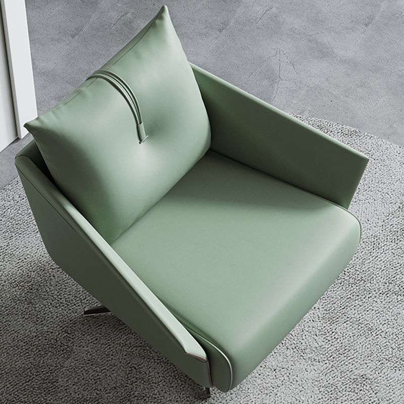 Contemporary Bonded Leather Pillow Back 4-Star Accent Armchair