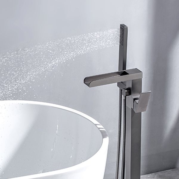 Floor Mounted Metal Freestanding Tub Filler Waterfall Freestanding Bathtub Faucet