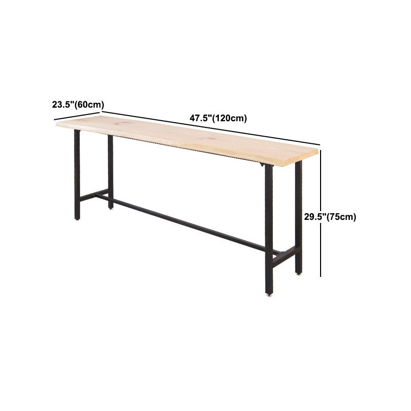 Industrial Rectangle Solid Wood Bar Table Set 1/5/9 Pieces Counter Table with Stools