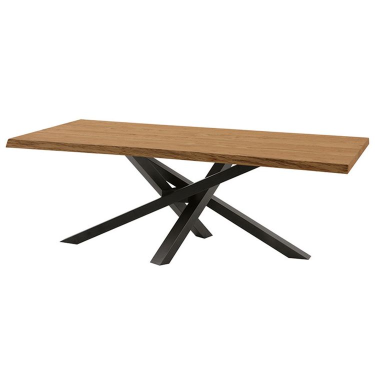 Traditional Luxury Rectangle Dining Table Pine Solid Wood Table with Pedestal Base for Dining Room