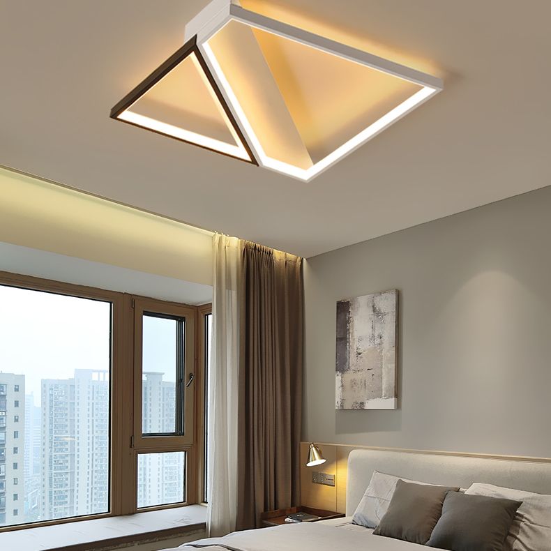 Wit minimalisme LED-inbouw vierkante kubus metalen plafondlamp voor slaapkamer