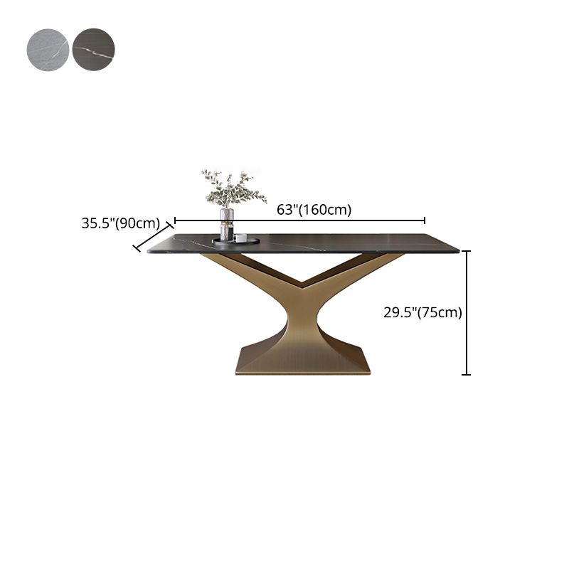 Luxury 1/2/5/ Pieces Dining Set Sintered Stone Dining Table Set with Leather Chairs