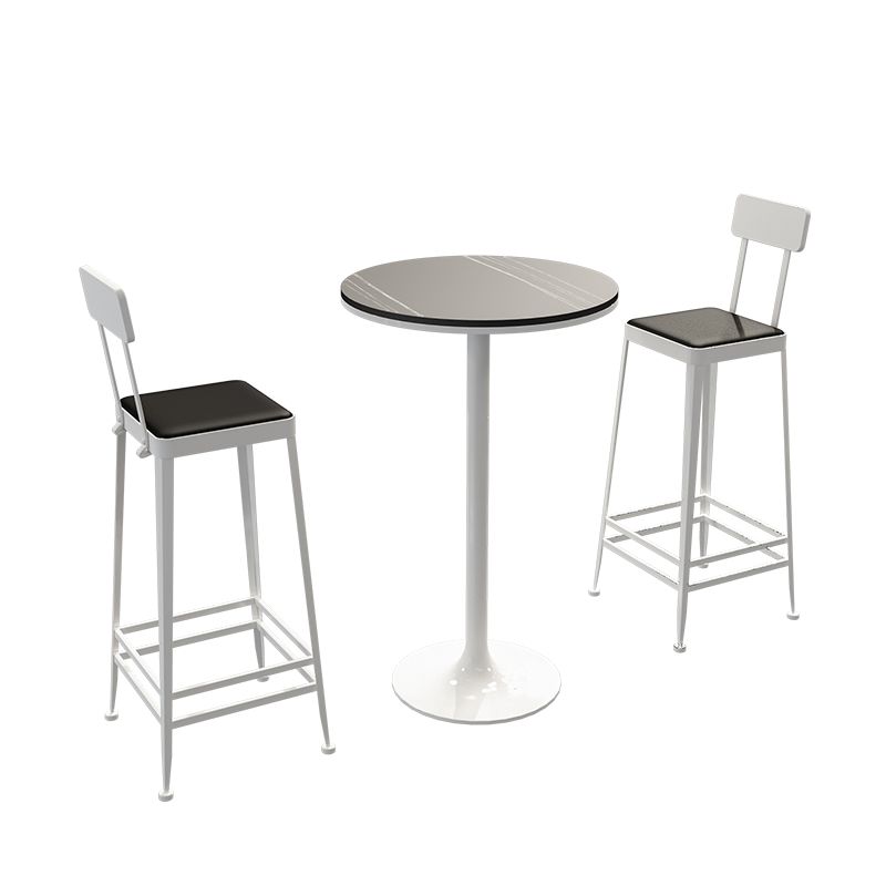 Modern Style Bar Table Set 1/3 Pieces Stone Round Bistro Set for Indoor