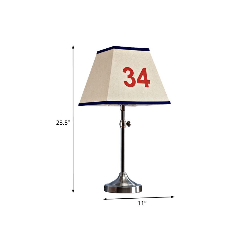 Pagoda Metal Table Lampe avec motif de numéro d'éclairage nocturne beige unique contemporain pour chambre à coucher