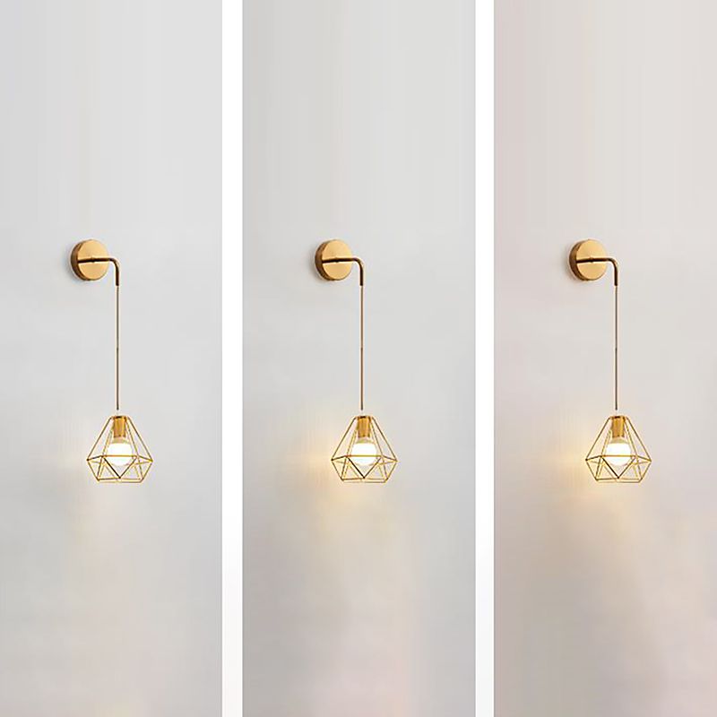 Postmodern Wall Light Golden Frame Wall Sconce Light for Living Room Bedroom