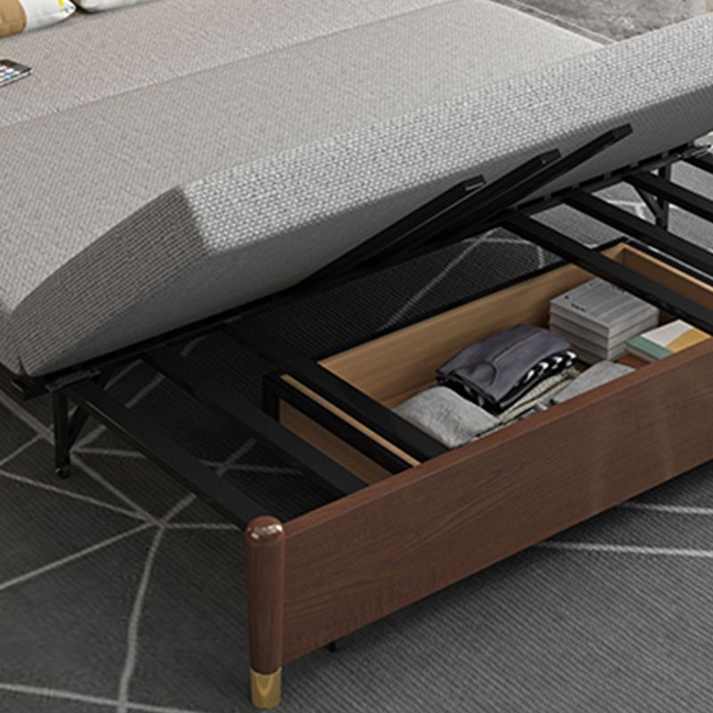 Contemporary Futon Sleeper Sofa Armless Futon and Mattress with Storage