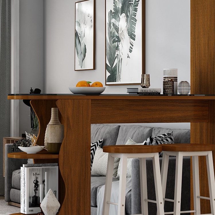 Modern Style Wood Bar Dining Table Rectangle Bar Table for Kitchen