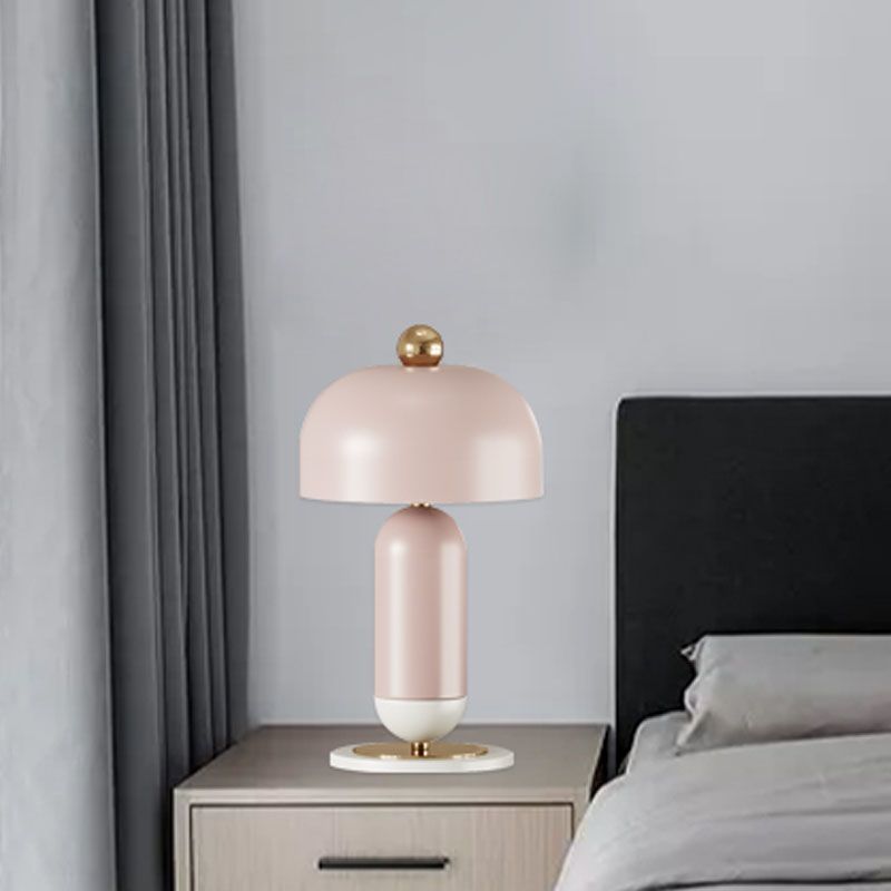 Lampada da tavolo a forma di fungo in metallo stile macaron, 2 luci, luce notturna per camera da letto per ragazze