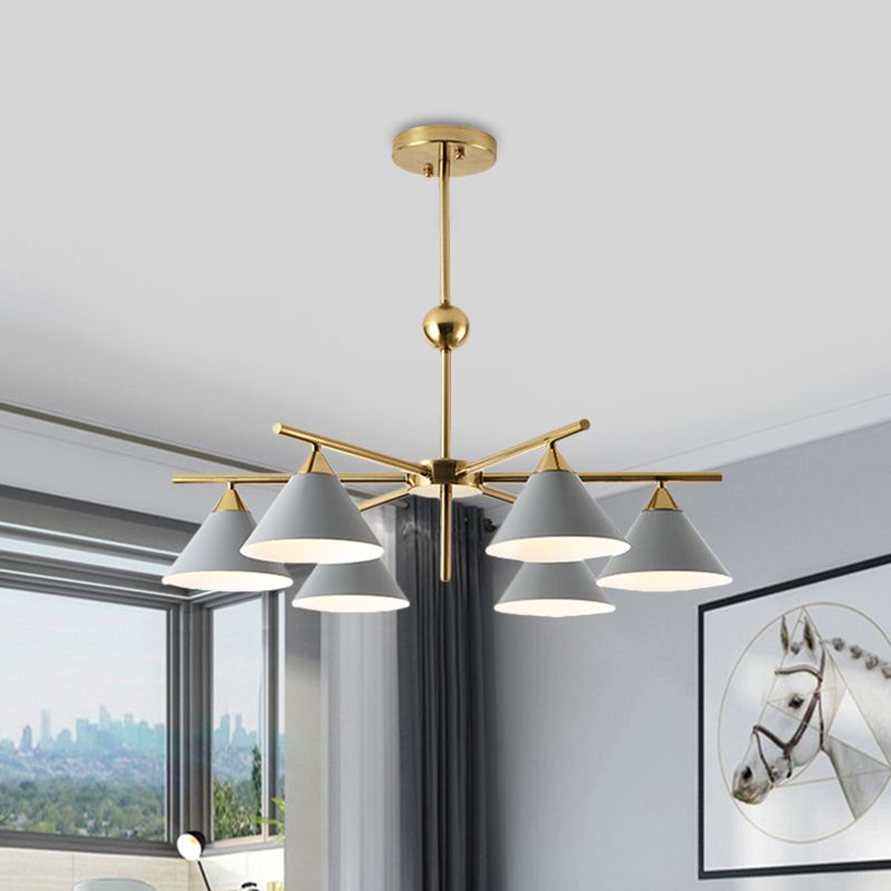 Metallic Pyramid Kronleuchter Kinder Schlafzimmer 6 Köpfe Makkaron Süßigkeiten farbig hängende Licht