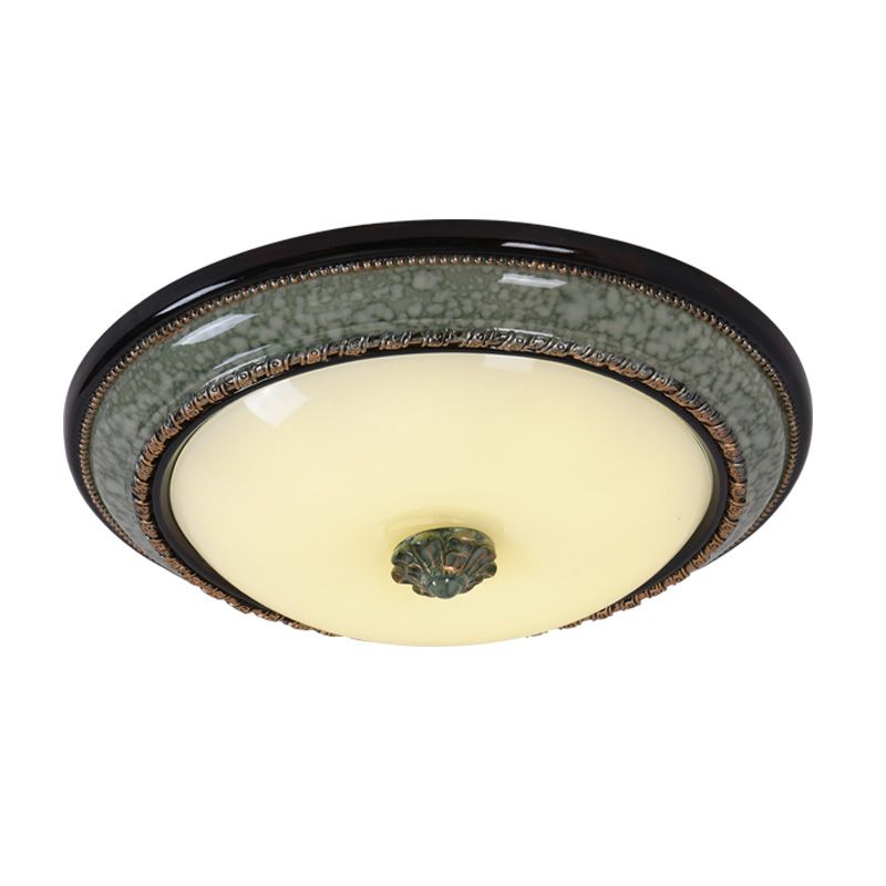 Lampada da soffitto classica della camera da letto LED della ciotola di vetro smerigliato Opale con rivestimento in marmo finto, 14 "/16 "/19.5" W