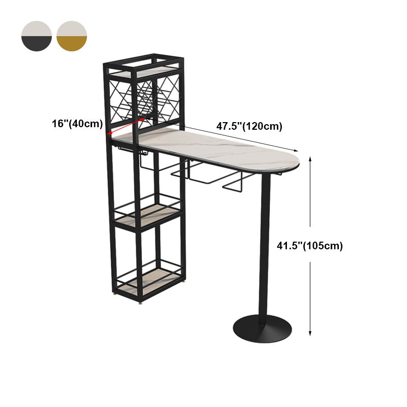 Modern Stone Storage Dining Table Double Pedestal Indoor Patio Bar Table