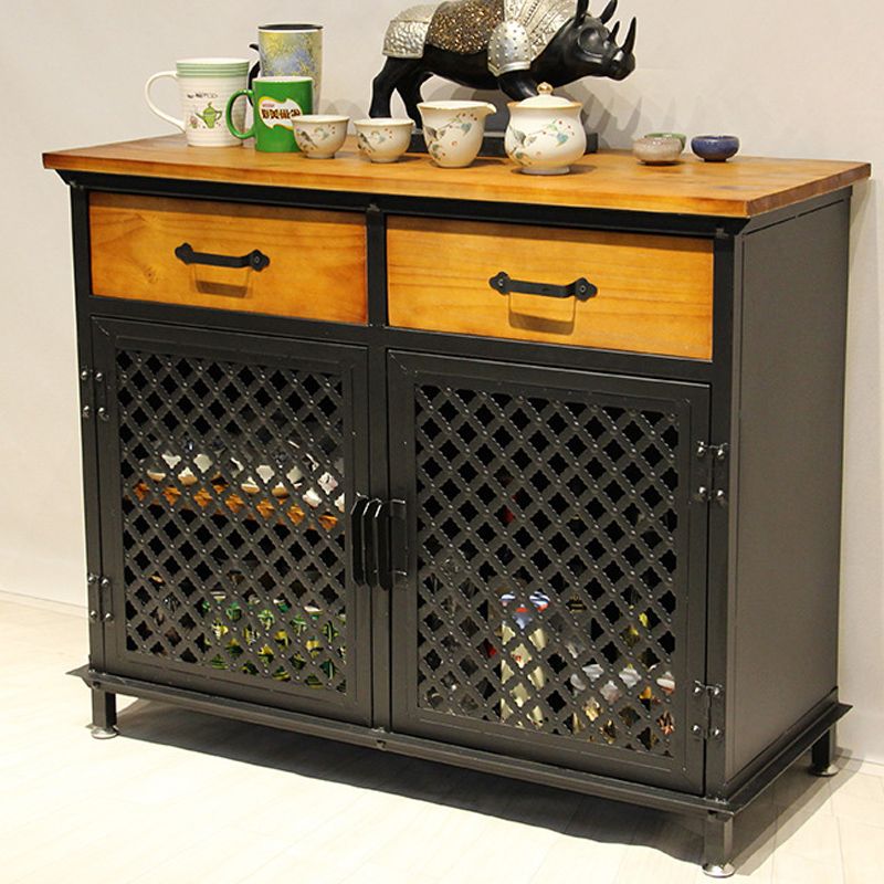 2 - Drawer 31.5" Tall Chest Metal & Wood 2 - Door Storage Cabinet