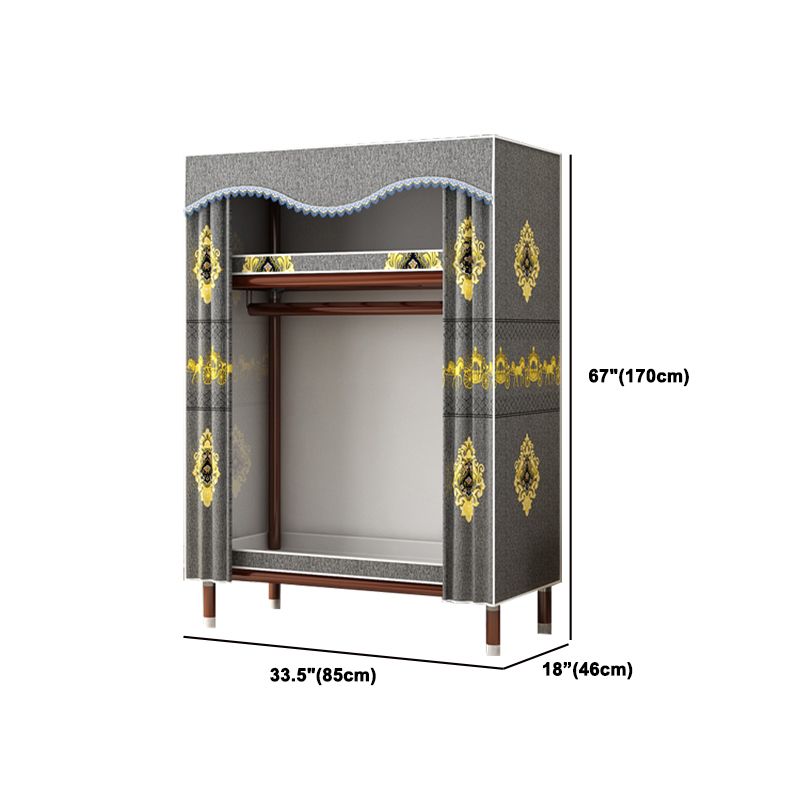 Modern Style Wardrobe Armoire Steel Frame Wardrobe for Bedroom