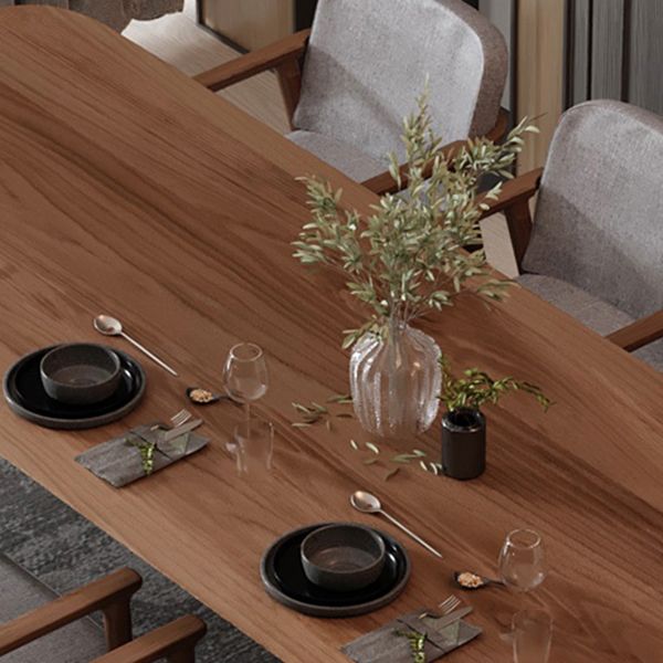 Solid Wood Contemporary Rectangle Dining Table Pine Wood Top Table with Legs