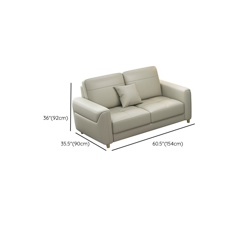 Contemporary Glam Leather Sofa with Bolster Pillows Seating for Living Room