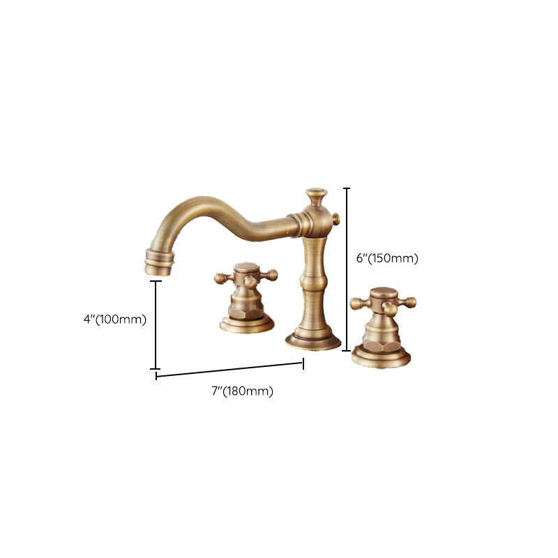Traditional Vessel Faucet 3 Holes Two-Handle Bathroom Vessel Faucet