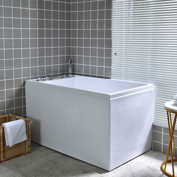 Modern Rectangular Center Bathtub Acrylic Freestanding White Bath