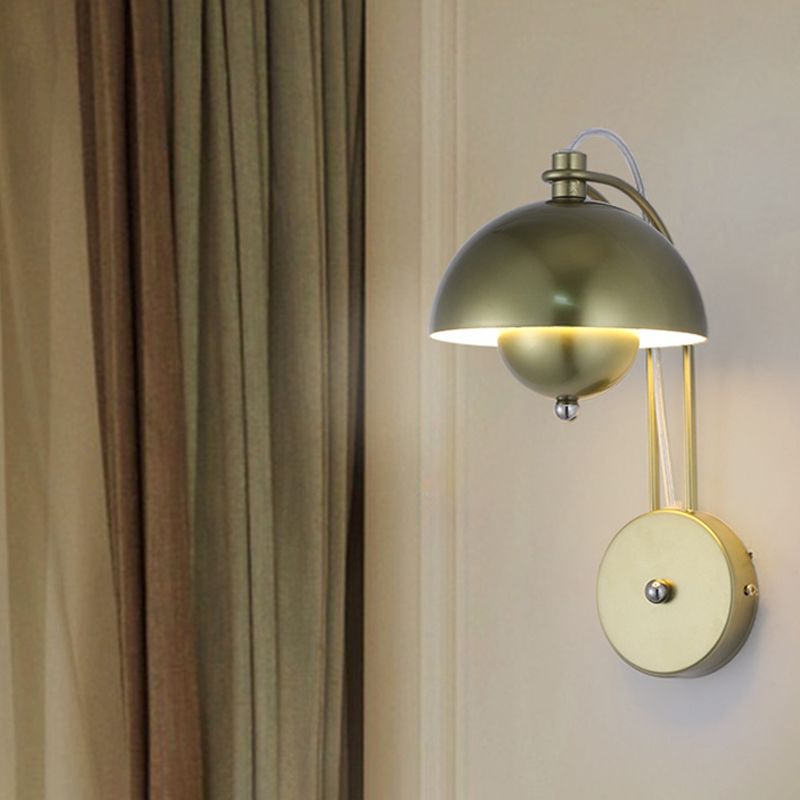 Dome Wall Sconce Lighting Modern Style Metal 1 Light Wall Mounted Light