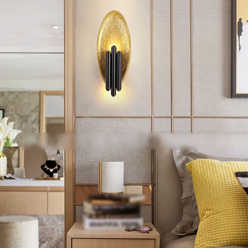 Metal Oval Wall Lighting Modern Style 2 Lights Wall Lighting Fixtures