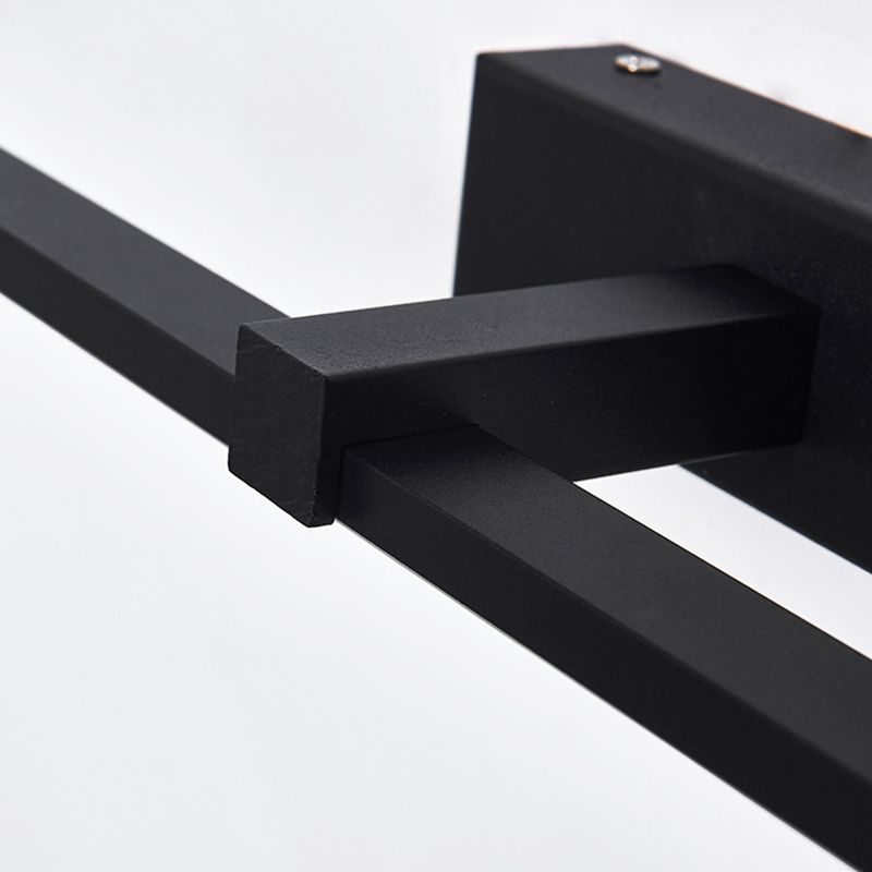 Metal Linear Shape Mirror Wall Light Modern 1-Light Mirror Wall Mount Light in Black