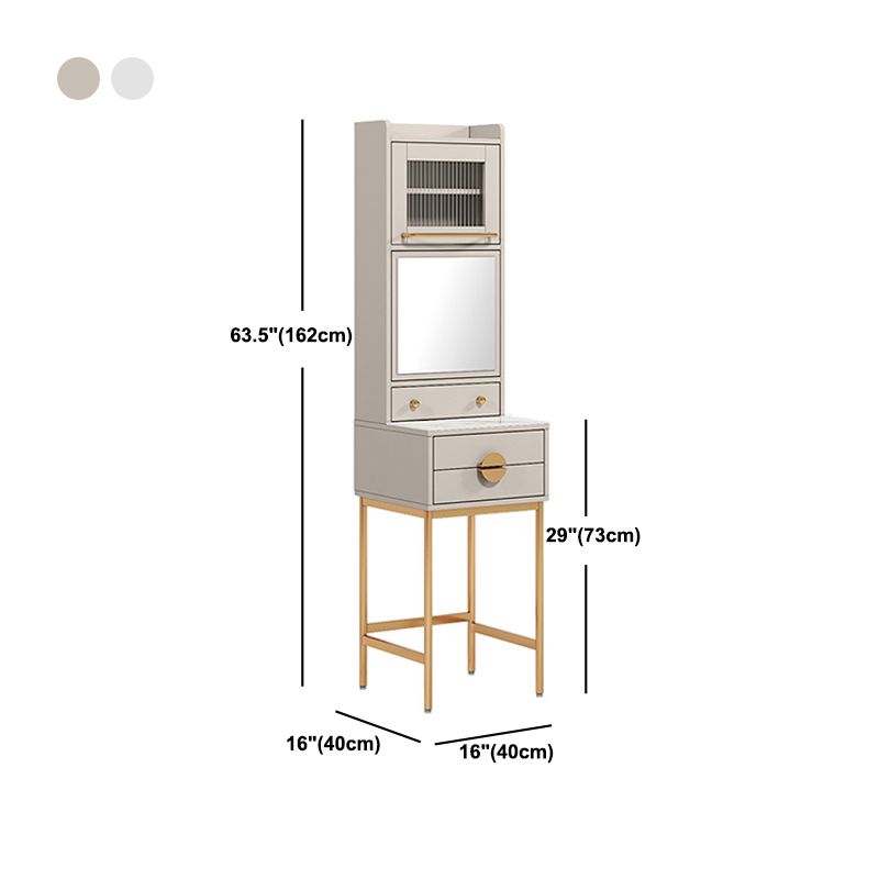 Contemporary 4 Drawer Makeup Vanity Set Wood Vanity Makeup Table Set