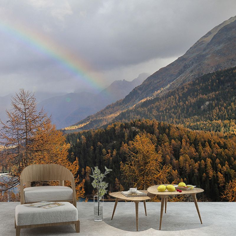 Huge Mountain Mural Wallpaper Mildew Resistant Sitting Room Decoration