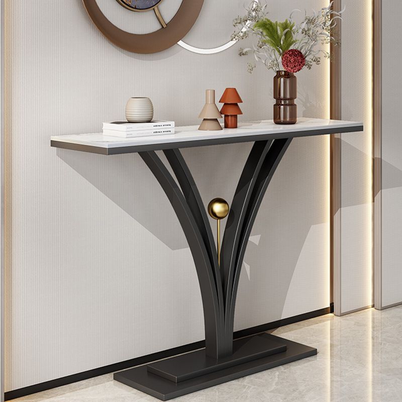 Rectangle for Hall Slate/metal Scratch Resistant Console Table 31.5" Tall