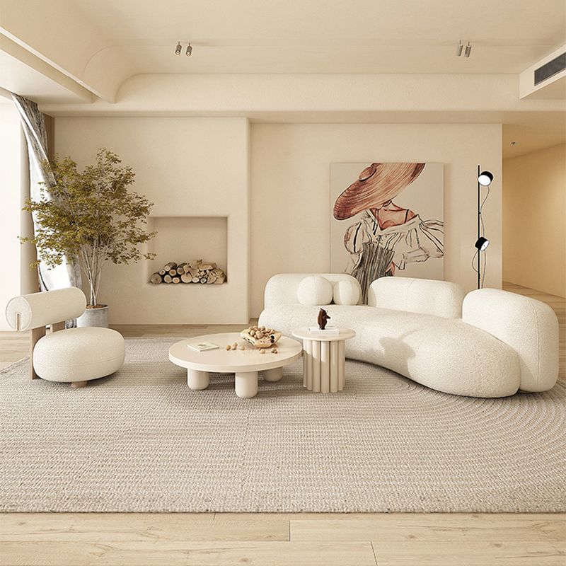 31.49" Wide Wool Curved Sofa Armless Sofa for Living Room, Apartment