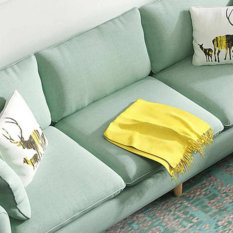 Fabric 3 Seater Settee Furniture Square Arm Standard Sofa with 3 Pillows