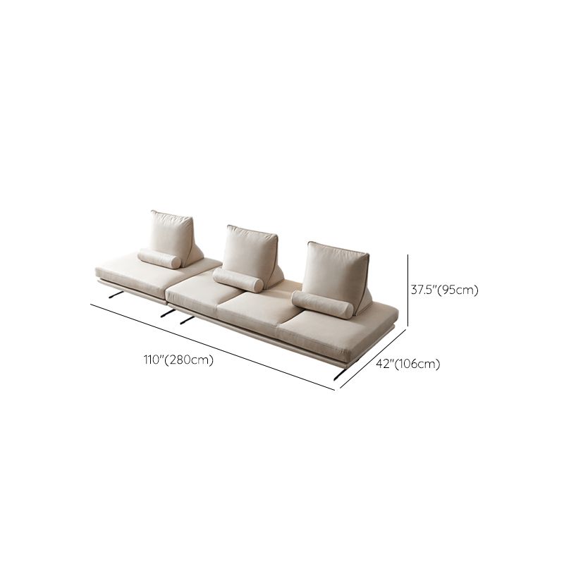 Modernistic Sofa with Bolster Pillows Armless Settee for Bonus Room