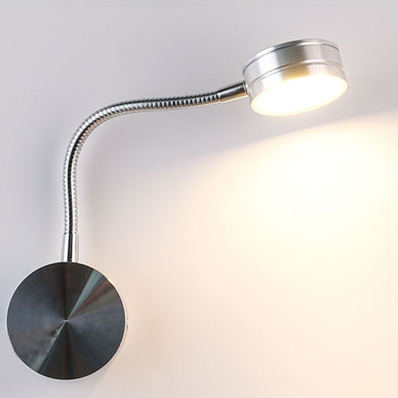 Metal Cylinder Wall Lighting Contemporary Style 1 Light Wall Mounted Reading Lights