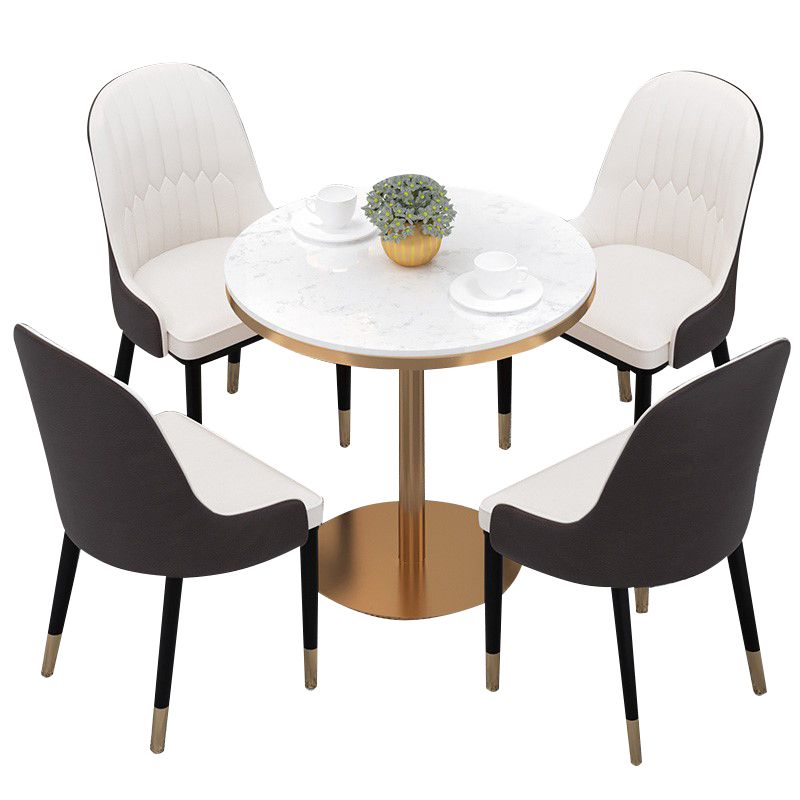 1/2/3/4/5 PCS Metal Glam Glam Dining Room Ensemble avec table ronde