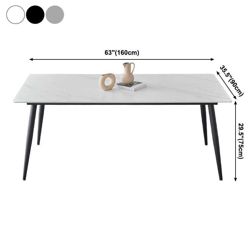 Rectángulo industrial de 4 pies Muebles para el hogar Mesa de comedor de piedra para el hogar