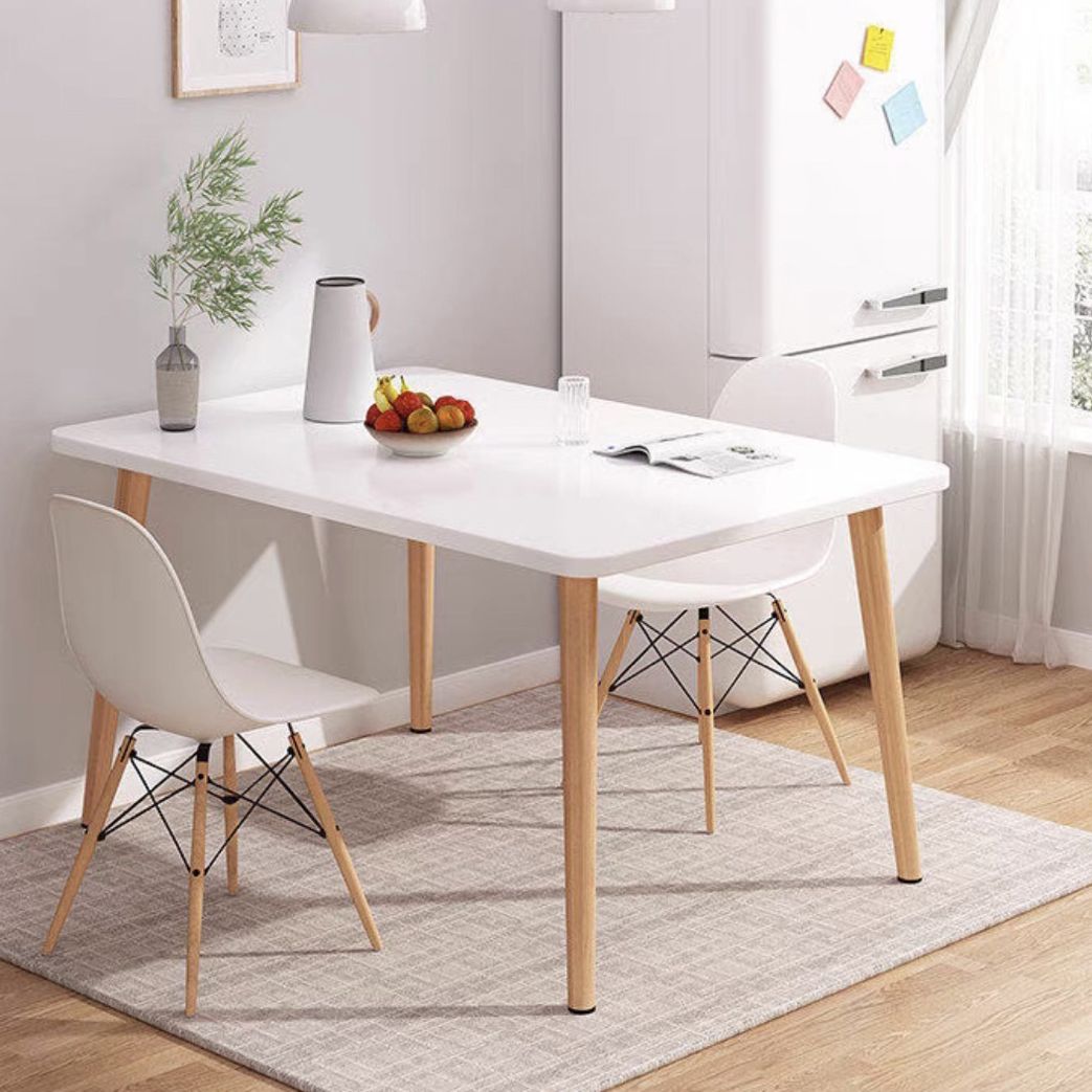 Standard Height Wood Top Dining Set with 4 Light Brown Wood Legs for Dining Furniture