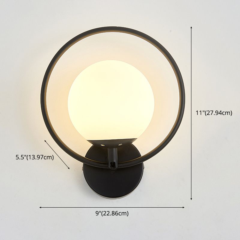 1-Light Oval Wall Sconce Modern Simple Style Glass Wall Lighting in Gold