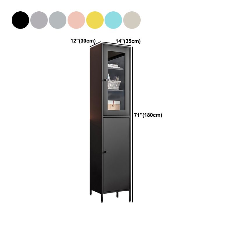 71"H Closed Metal Bookshelf Nordic Home Office Rectangular Bookcase