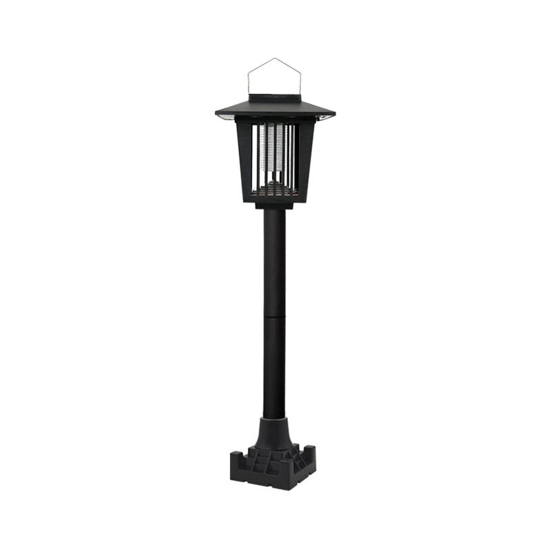 House Shaped Backyard LED Mosquito Light Plastic Modern Solar Lawn Lighting in Black