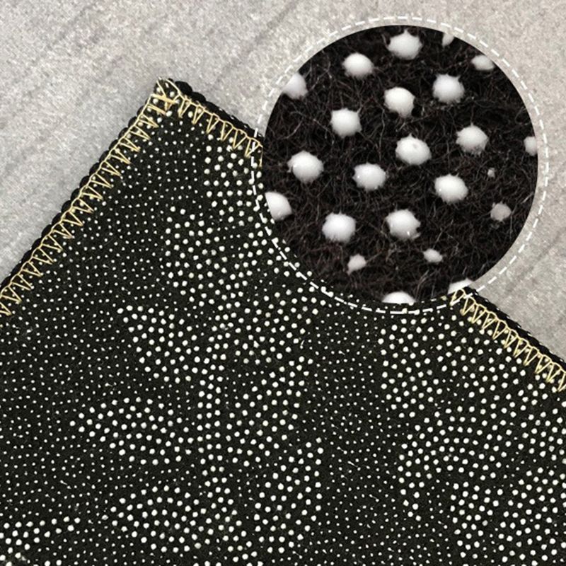Black Modern Rug Polyester Grating Indoor Rug Stain Resistant Rug for Home Decor