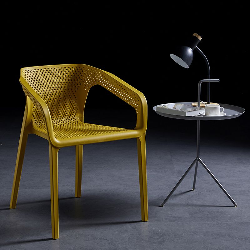 Silla de comedor de plástico de estilo moderno, sillas de comedor apilables para cocina