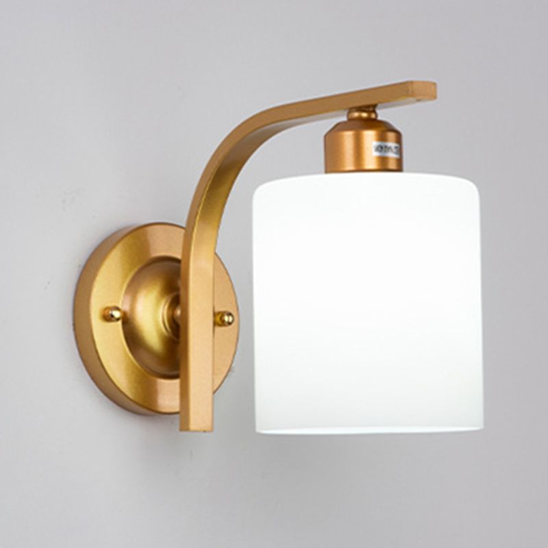 Nordic Style White Glass Sconce Light Fixtures One Head Wall Lamp for Bedroom