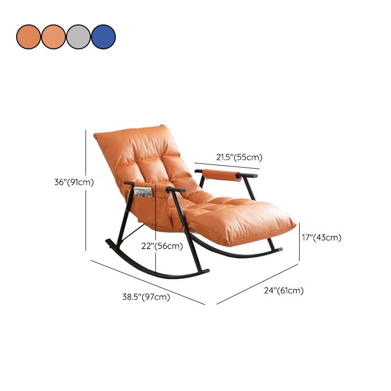 Modern Style Single Rocker Chair Iron Base Chaise Chair with Bedroom